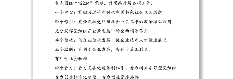精品度党建工作重点任务清单