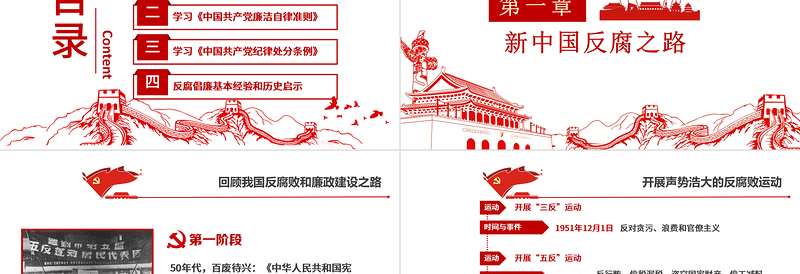 红色大气廉政思想汇报PPT党建风求真务实为群众办实事加强自身作风建设廉洁教育党课