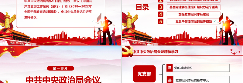 红色经典加强党支部标准化建设 提升党的群众组织力党课党建PPT模板