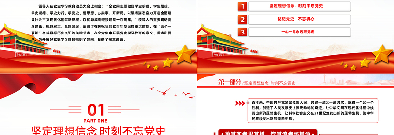 铭记党史不忘初心PPT红色党政风七一建党节热烈庆祝中国共产党成立102周年专题党课课件模板