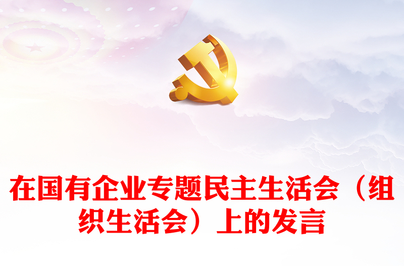 精选在国有企业专题民主生活会(组织生活会)上的发言