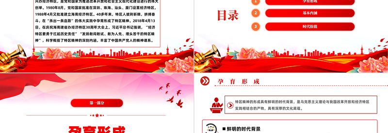 2025中国精神之特区精神PPT大气简洁勇当新时代的“拓荒牛”中国精神微党课