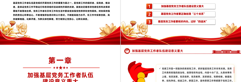 如何做一名优秀的党务工作者PPT红色大气基层干部队伍建设微党课