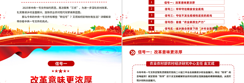 大气精美2025中央一号文件释放了哪些新信号PPT课件下载