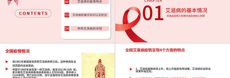 精美时尚国际预防艾滋病日PPT模板