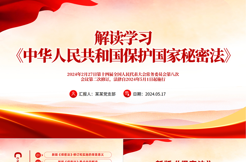 2025年《中华人民共和国保守国家秘密法》解读学习PPT课件