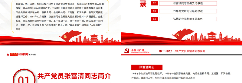 大气精美讲好中国共产党的故事之张富清事迹ppt