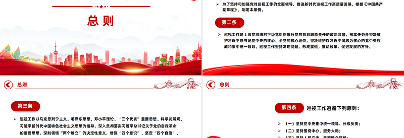 大气精美深入学习《中国共产党巡视工作条例》PPT党课课件模板