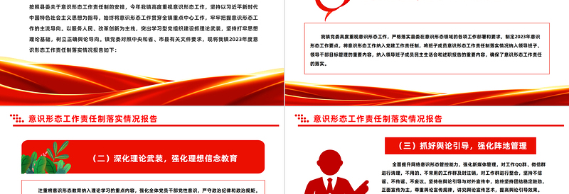 简洁风意识形态工作责任制落实情况报告PPT模板下载