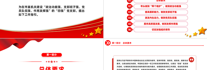 精品市直机关建设四强党支部工作指引PPT红色精美建设四强党支部引领高质量发展党课课件