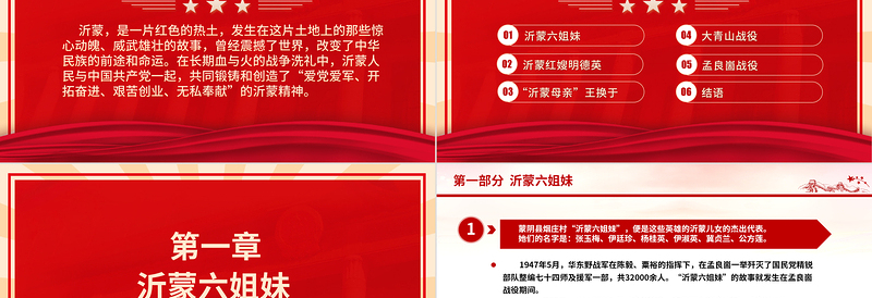 大气时尚沂蒙红色故事PPT大气质感红色基因代代传春风化雨润心田党史故事主题课件