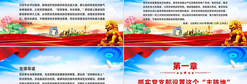 大气精美全面提高新时代党支部建设质量PPT党课下载