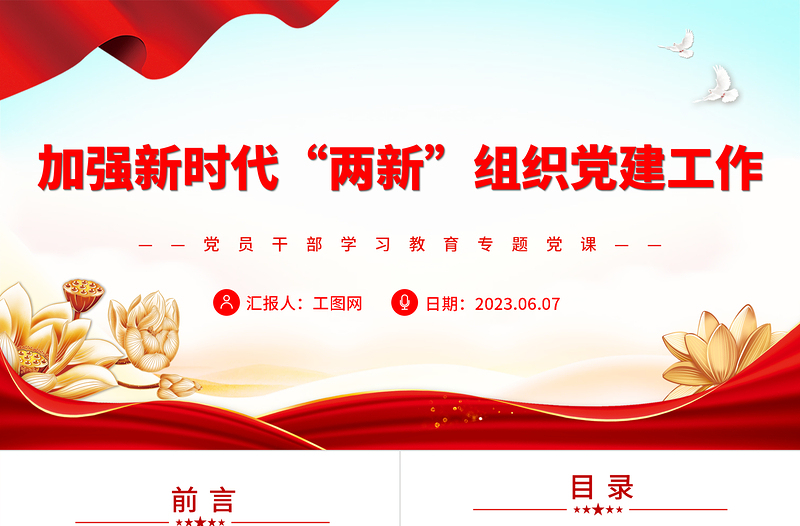 加强新时代“两新”组织党建工作PPT党政风新时代党的基层组织建设专题党课