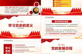 简洁大气学党史讲廉洁做合格共产党员微党课PPT-含讲稿