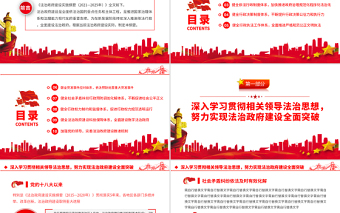 极简风深入学习贯彻法治政府建设实施纲要PPT学习解读法治政府建设实施纲要专题党课课件模板
