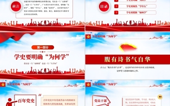 大气精美党史中的大学问PPT大气党政风党员干部上好党史必修课明确为何学学什么如何学党课课件