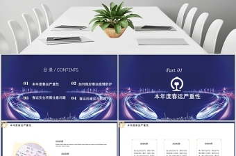 时尚大气蓝色科技感铁路和谐春运平安出行