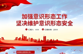 大气精美加强意识形态工作PPT筑牢思想防线坚决维护意识形态安全专题党课内容