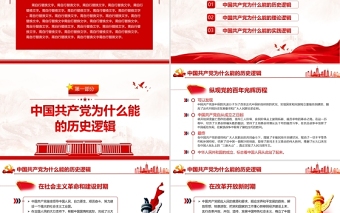大气精美中国共产党为什么能的三重逻辑PPT红色大气历史逻辑理论逻辑实践逻辑解读党课课件