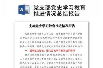 优质党支部党史学习教育推进情况总结报告