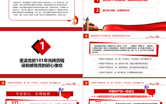 优秀重温辉煌党史践行初心使命PPT党政风七一建党节热烈庆祝中国共产党成立101周年党史教育专题党课课件模板