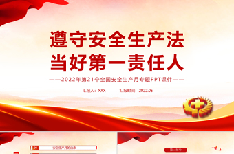 清新卡通风遵守安全生产法当好第一责任人PPT安全生产月宣传安全教育课件
