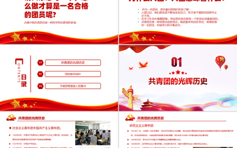 红色大气青年你为什么入团PPT2022年团员党员主题团日活动专题党课课件模板