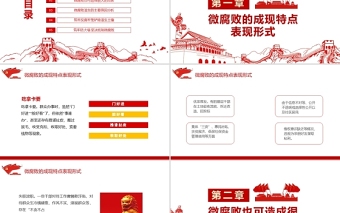 精品防治身边微腐败PPT红色简洁基层党组织党支部反复倡廉党风廉政建设微党课课件