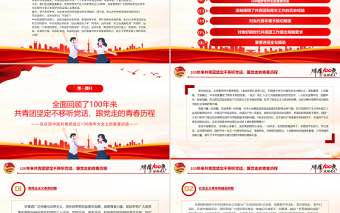 简洁大气在庆祝中国共产主义青年团成立100周年大会上的讲话精神解读团课