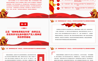 红色简洁中国共产党人精神谱系的传承与弘扬PPT党政风党支部主题党日专题党课