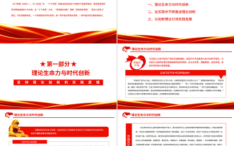 简约大气坚持理论创新的实践逻辑PPT红色精品党员干部深入学习《决议》专题党课课件