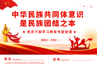 优质中华民族共同体意识是民族团结之本PPT红色党政风党员干部学习教育专题党课课件