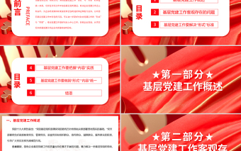 红色简洁国企党建引领PPT简洁实用融合党建工作形式与内容初探专题微党课