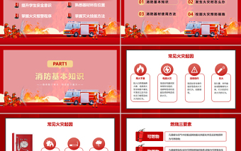 时尚大气校园消防安全培训PPT卡通简约杜绝火灾事故发生确保人身财产安全PPT