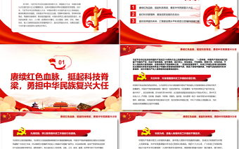 红色精美让新时代科学家精神在中华大地扎根绽放PPT红色大气风党员干部学习教育专题