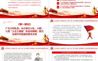 极简风奏响入队入团入党人生三部曲PPT在庆祝中国共产主义青年团成立一百周年大会上的重要讲话学习课件