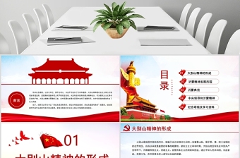 精美大气大气弘扬大别山精神专题教育党课红色精神PPT课件