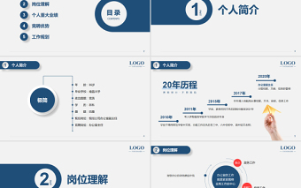 蓝色创意极简风办公室主任竞聘PPT主任竞聘中层晋升答辩模板