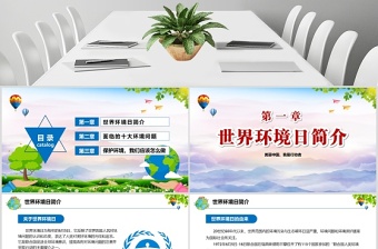简洁大气世界环境日宣传教育PPT