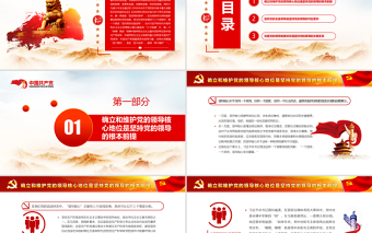 简约大气始终不渝坚持党的领导PPT红色精品深入学习《决议》专题党课课件模板