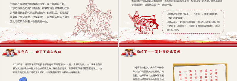 红色大气党史上的著名人物系列二PPT建党100周年小学生学党史红色教育专题党课课件