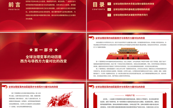 大气简洁世界百年大变局与全球治理大变革PPT红色大气积极参与全球治理变革为完善全球治理贡献中国智慧和方案党课课件