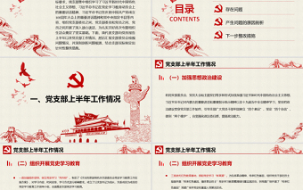 红色精美年支部委员会班子成员党史学习教育专题组织生活会对照检查材料PPT党课模板下载