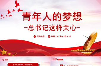 2025青年人的梦想总书记这样关心PPT红色党政风团员干部学习教育专题团课课件模板