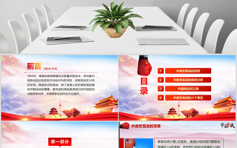 时尚大气中美贸易战贸易争端贸易背景应对之策PPT