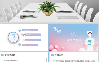 精美大气国际护士节致敬护士清新PPT 模板
