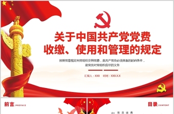 中国共产党党费收缴使用和管理的规定政府党政工作PPT模板