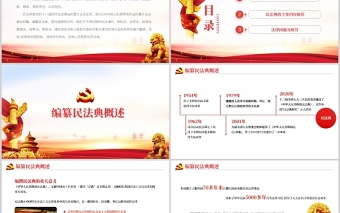 大气精美民法典亮点解读老百姓最关心的法律问题党政法律法规党课ppt模板