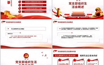 极简风基层党组织如何主持召开组织生活会PPT红色大气基层党组织党委党支部组织生活会党员微党课模板