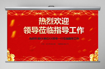 优质热烈欢迎领导莅临指导工作PPT模板